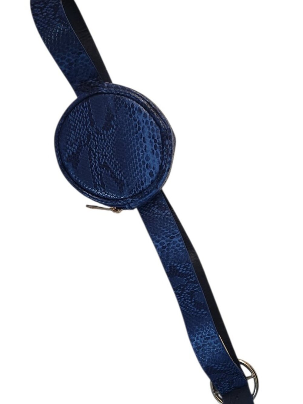 Blue Snakeprint Belt Bag Small Zipper